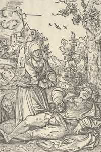Piramus e Thisbe, ca. 1509-10 da Hans Schäufelein the Elder