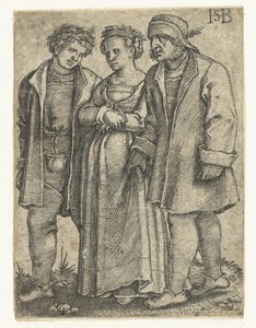 Coppia di sposi e padre della sposa da Hans Sebald Beham