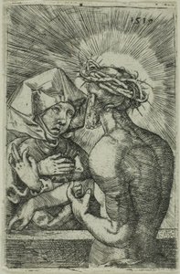 Cristo coronato di spine parla a sua madre da Hans Sebald Beham