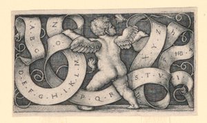 Genio con alfabeto da Hans Sebald Beham