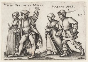 Marzo e aprile da Hans Sebald Beham