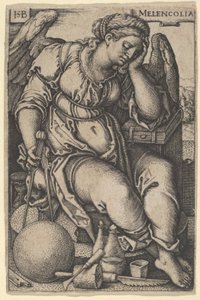 Melancholia, c.1500-50 (incisione) da Hans Sebald Beham