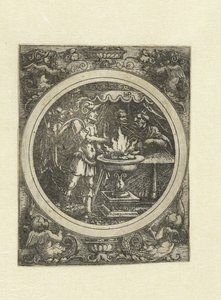 Muzio Scevola con la mano destra nel fuoco da Hans Sebald Beham