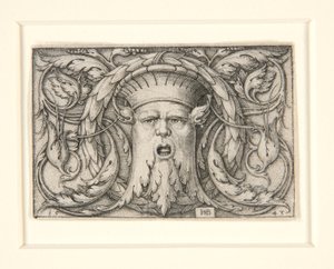 Pannello con un Mascaron (ornamento con una maschera) da Hans Sebald Beham