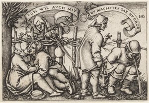 Contadini dietro la siepe da Hans Sebald Beham