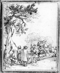 Contadini e soldati che commerciano da Hans Sebald Beham