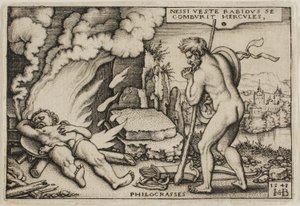 La morte di Ercole, da Le fatiche di Ercole da Hans Sebald Beham