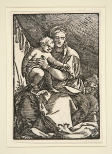 La Sacra Famiglia sotto il baldacchino da Hans Sebald Beham