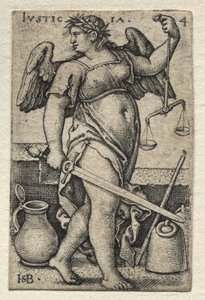 La conoscenza di Dio e le sette virtù cardinali: Giustizia - Justicia da Hans Sebald Beham