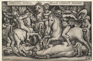 Le fatiche di Ercole: Ercole conquista Troia da Hans Sebald Beham