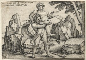 Le fatiche di Ercole: Ercole che schiaccia Anteo, 1545 da Hans Sebald Beham