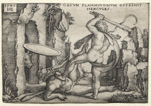 Le fatiche di Ercole: Ercole uccide il gigante Caco da Hans Sebald Beham
