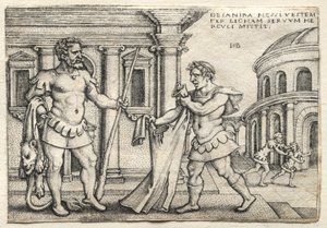 Ercole riceve la veste intrisa del sangue di Nesso da Hans Sebald Beham