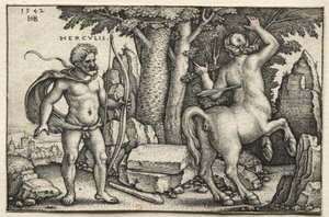 Le fatiche di Ercole: Ercole che spara a Nesso, 1542 da Hans Sebald Beham