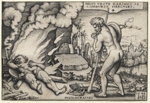 Le fatiche di Ercole: Ercole sulla sua pira da Hans Sebald Beham