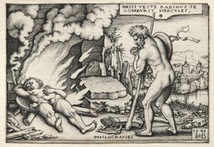 Le fatiche di Ercole: Ercole sulla sua pira da Hans Sebald Beham