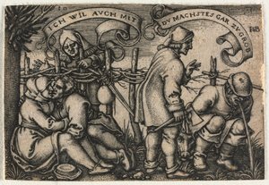 Il matrimonio contadino o i dodici mesi: n. 10, 1546 da Hans Sebald Beham