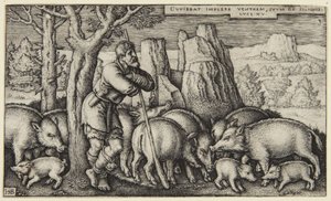 Il figliol prodigo III: il figlio tra i porci da Hans Sebald Beham
