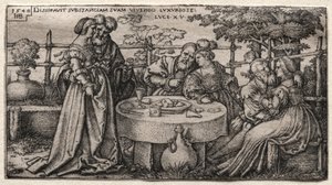 Il figliol prodigo: Spreca la sua fortuna da Hans Sebald Beham