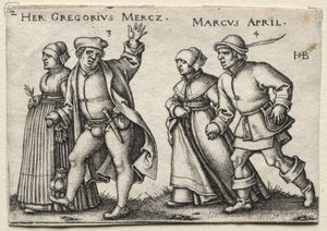 Il matrimonio del villaggio: Her Gregorius Mercz / Marcus April da Hans Sebald Beham