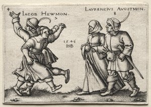 Il matrimonio del villaggio: Jacob Hewmon / Lawrencius Augstmon da Hans Sebald Beham