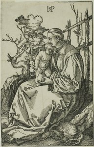 La Vergine con la pera e il bambino sulla riva da Hans Sebald Beham