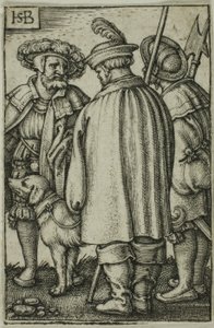 Tre soldati e un cane da Hans Sebald Beham