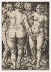 Tre donne e la Morte, c. 1546-50 da Hans Sebald Beham