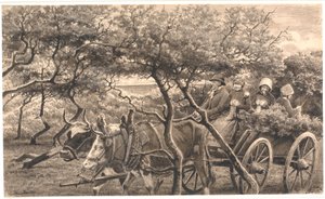 Un carro trainato da buoi. Attraverso il boschetto. Hammerum Herred da Hans Smidth