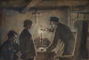 Il pastore Søren spegne la candela alla vigilia di Capodanno da Hans Smidth