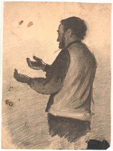 Uomo in piedi che batte le mani