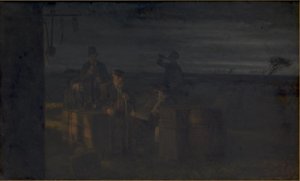 Gente dello Jutland occidentale fuori dal negozio da Hans Smidth