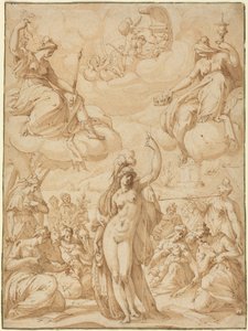Allegoria di Minerva come capo delle Muse, nel 1575 o prima (penna e inchiostro)