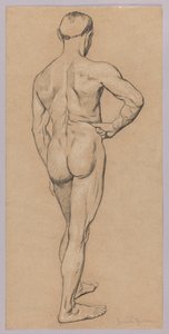 Nudo maschile visto da dietro da Hans Thoma