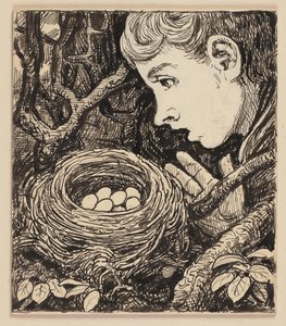 Disegno per il sillabario: nido da Hans Thoma