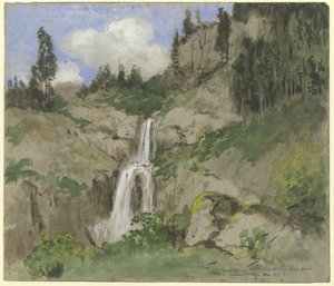 Paesaggio con cascata (decorazione per un teatro delle marionette) da Hans Thoma