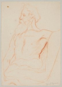 Vecchio seminudo con barba da Hans Thoma