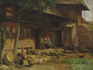 La casa paterna a Bernau, 1866 da Hans Thoma