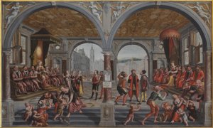 Iustitia und Iniustitia Giustizia e Ingiustizia, 1594-1595 da Hans Vredeman de Vries