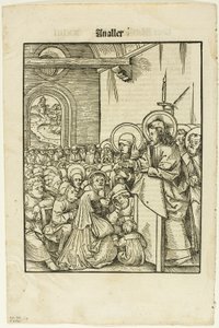 Cristo che predica, da Leben Jesu Christi, tavola 19 da Xilografie da libri del XVI secolo da Hans Wechtlin I