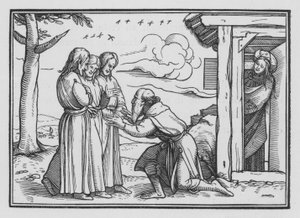 Abramo Accoglie Tre Angeli, Genesi XVIII, 2 da Hans after Holbein the Younger