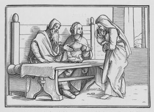 Anna in Dolore Prega per un Figlio, 1 Samuele I, 10 da Hans after Holbein the Younger