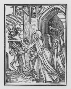 La danza della morte di Holbein: La badessa da Hans after Holbein the Younger