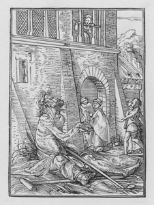La danza della morte di Holbein: Il mendicante da Hans after Holbein the Younger