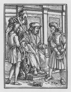 La danza della morte di Holbein: Il giudice da Hans after Holbein the Younger