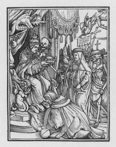 La danza della morte di Holbein: Il papa da Hans after Holbein the Younger