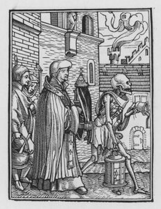 La danza della morte di Holbein: Il prete da Hans after Holbein the Younger