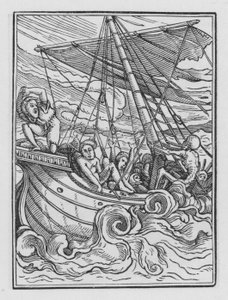 La danza della morte di Holbein: La nave in tempesta da Hans after Holbein the Younger