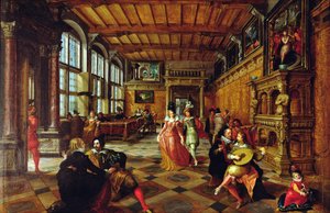 Scena di un ballo in un interno fiammingo