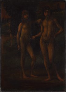 Giovani in un paesaggio («Due giovani») da Hans von Marées